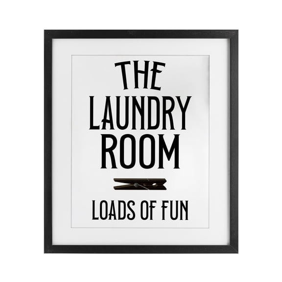 Loads Of Fun Clothespin Black Framed Print Under Glass, design by Kim Allen