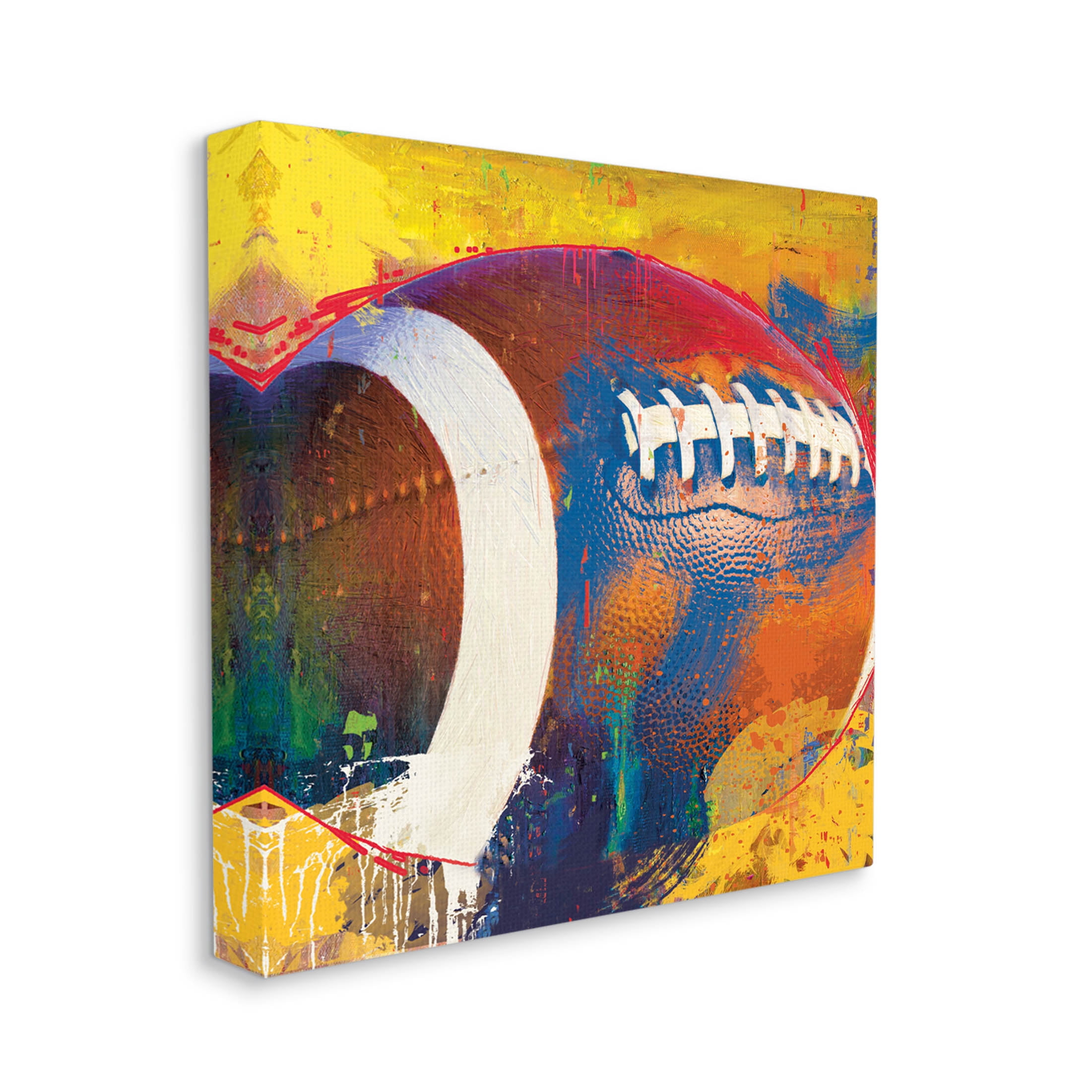 Stupell Industries Football Paint Splatter Sports Graphic Art Gallery Wrapped Canvas Print Wall Art, Design by Savannah Miller