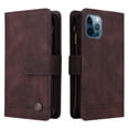 thumbnail image 3 of Feishell for Apple iPhone 12 / 12 Pro 6.1 inch Zipper Wallet Case with Wrist Strap & Shoulder Strap,Premium PU Leather Magnetic Clasp Flip Holder Card Slots Crossbody Phone Case for Women Men,Brown, 3 of 18
