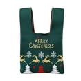thumbnail image 1 of Bolso de mano con nudo para mujer, con asa, bonito bolso de mano navideño Ciervo y verde, 1 of 9