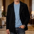 thumbnail image 2 of ZVNAΖH Men's Corduroy Blazer Jacket, Two-Button Notch Lapel Casual Sport Coat with Buttoned Chest Pocket, Long Sleeve Relaxed Outerwear, S-3XL, 2 of 9