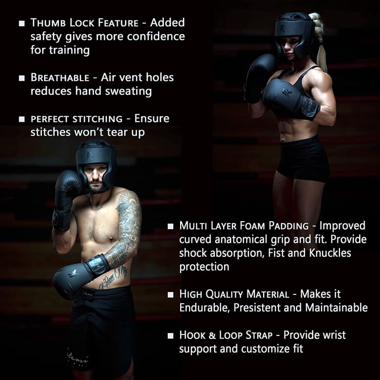 Everlast Boxing Gloves Kruzak Boxing Set - Matte Black Training Gloves ...