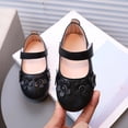 thumbnail image 2 of SGFCWSX Girls Dress Shoes Kids Flower Mary Jane Hook and Loop Casual Party Shoes Black Size 6.5 Toddler, 2 of 7