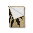 thumbnail image 2 of Tropical Soft Flannel Fleece Throw Blanket, Composition with Palm Tree Silhouettes with Zigzag Style Background, Cozy Plush for Indoor and Outdoor Use, 60" x 80", Pale Brown and Black, by Ambesonne, 2 of 6