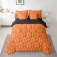 thumbnail image 2 of Feelyou Orange Dragonfly Twin Bedding Sets 7pcs, Rustic Western Damask Comforter Set, 2 of 8