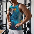 thumbnail image 5 of Pofeuu Modern Style Blue Parrot Print Men's Workout Tank Tops Sleeveless Muscle Gym Shirt Quick Dry-4X-Large, 5 of 7