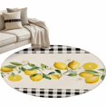 thumbnail image 6 of Yellow Lemons Round Rug 3ft Washable Circle Entryway Rugs Non Slip Summer Watercolor Fruits Plaid Area Rug Indoor Floor Carpet for Bedroom Kitchen Living Room Home Office Dining Room Nursery, 6 of 8