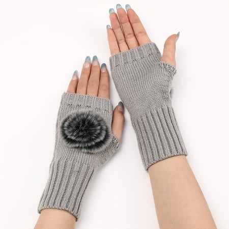 

Climbing Gloves Winter Gloves Driving Womens Gloves Breathable Work Gloves Ice Skating Gloves Thin Mens Gloves Warm Knitted Woolen Gloves Grey One Size