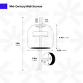 thumbnail image 7 of Ozarke Mid-Century Modern LED Wall Sconce, Warm White 4000K, 7 of 7