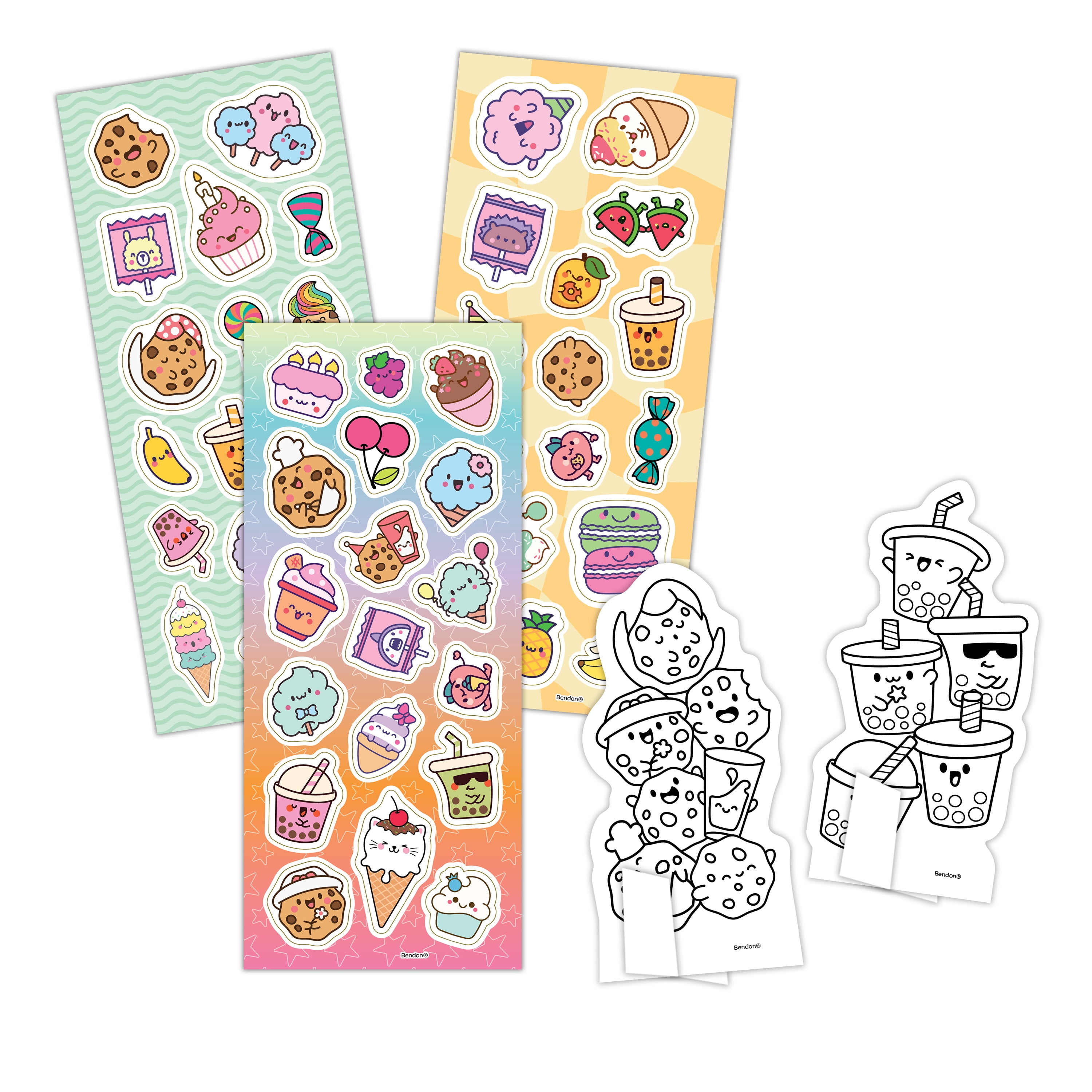 Bendon Sweet Treats Trendy Gift Set with a Coloring Book, Posters, Stickers, Crayons, & Punch-Out Characters