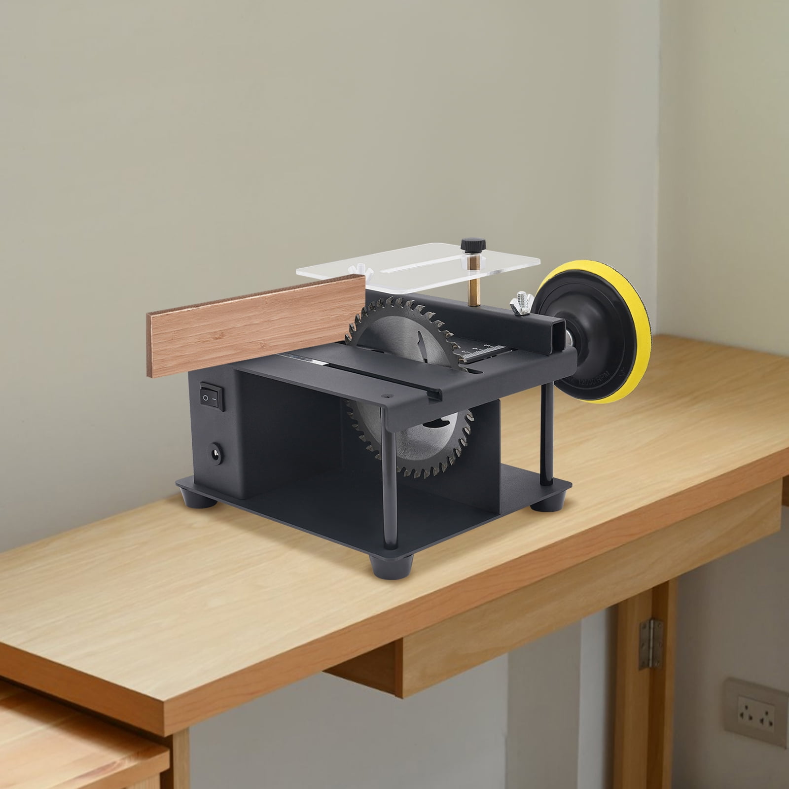 200w Table Saw, Miter Saw Tools with Saw Blade-1.38 in Cutting Depth-1,000-3,000rpm, Compact Portable Jobsite Table Saw for DIY Enthusiasts