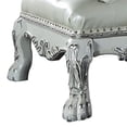 thumbnail image 4 of Benjara Ally 82" Chaise- Rolled Back- Tufted White Faux Leather with Pillow, 4 of 5