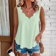 thumbnail image 2 of Womens Tank Tops Eyelet Embroidery Sleeveless Blouses V Neck T-Shirt Scallop Neck Trim Dressy Casual Shirts 2026 Casual Spring Fashion Clothes Basic Tee Blouse, 2 of 7
