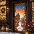 thumbnail image 4 of Christmas Front Door Cover Elastic, 35 * 71'' Door Decorations for Christmas Festive Party Home Decor,Town,35.4 × 70.87 in, 4 of 4