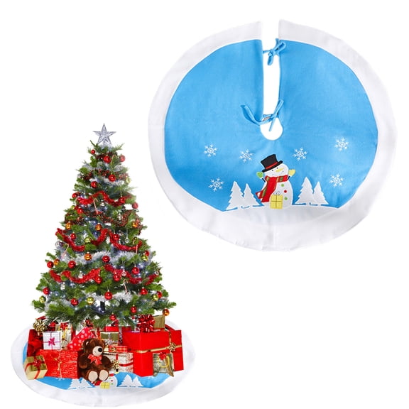 Nkmbld Large Christmas Tree Skirt for Christmas Party, Cartoons Christmas Tree Collar High-End Embroidered Printed for Indoor Outdoor Christmas Decorations