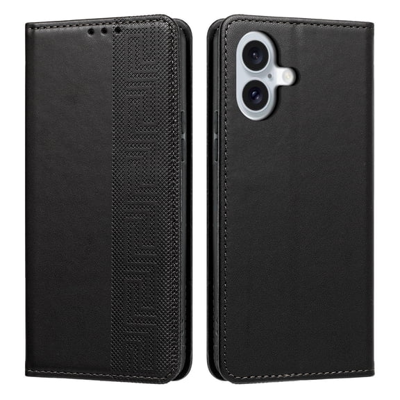 Decase For iPhone 17 Flip Case with Cash Slot and Shock-Absorbent PU Leather Design,Black