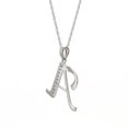 thumbnail image 3 of Galaxy Gold GG 14K White Gold Natural Diamonds Initial "A" Pendant Necklace - April Birthstone - Strength & Brilliance - 16" to 24" - Fine Jewelry for Women, 3 of 4