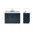 thumbnail image 3 of Ariel Hepburn 49 In. Oval Sink Vanity With 0.75 In. Carrara White Countertop In Midnight Blue, 3 of 10