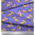 thumbnail image 2 of Soimoi Purple Viscose Chiffon Fabric Flowers & Mix Fruits Print Sewing Fabric Yard 42 Inch Wide, 2 of 3