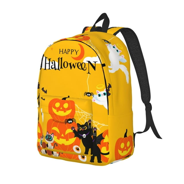 Vsdgher Happy Halloween1 Print Canvas Backpack Travel Rucksack Unisex Knapsack 15.7/17.7Inch Laptop Backpack for Work,College-Medium