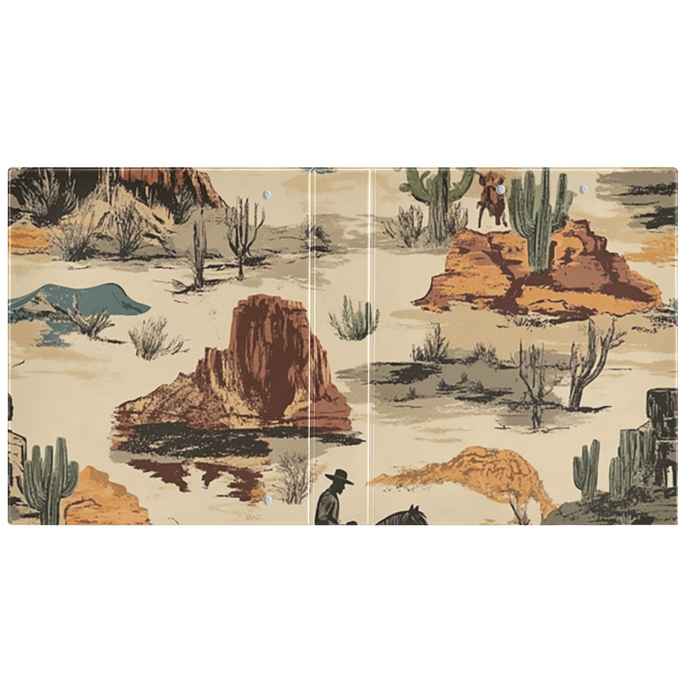 Horses in Wild West 3 Ring Binders 1.5 inch Hardcover File Folders with Interior Pockets A4 Size Organizer for School Office Hospital