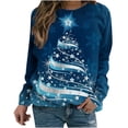 thumbnail image 2 of Pntutb Camiseta de manga larga con cuello redondo y estampado navideño para mujer Pntutb Pntutb-3210, 2 of 4
