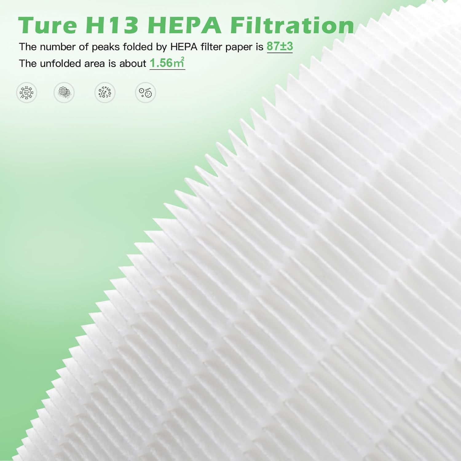 HY4866 Air Purifier Replacement Filter, H13 HEPA Filter Compatible MORENTO/YIOU/WESTHEY Air Purifier for Dust,Pet Dander, Smoke, Pollen, 6 Packs