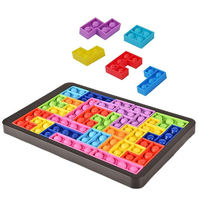 Cubo blando portátil de silicona sin BPA, rompecabezas sensorial de burbujas, juguete de descompresión para niños y adultos.