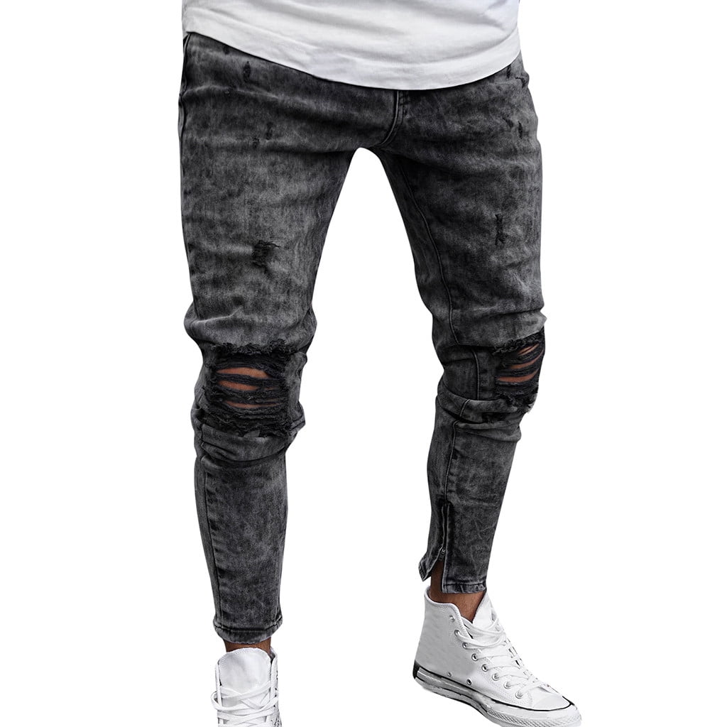 Men's Ripped Distressed Destroyed Slim 