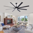 thumbnail image 6 of Wellspeed 84 in. Large Ceiling Fan, Modern, Industrial, Indoor Room/Outdoor, Large Black, with 8 Blades, 6 of 18