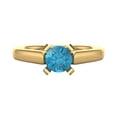 thumbnail image 4 of 1/2 CTTW Blue Diamond Round Cut Diamond Engagement Ring Cathedral Style 14K Gold, 4 of 5