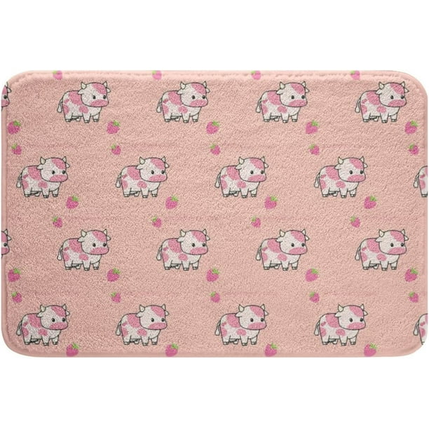 Cow Bath Mat,Cartoon Milk Cow Carpet Bathroom Rugss,Farmhouse Animal