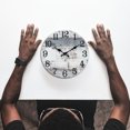 thumbnail image 3 of Style Wall Clock For Living Room Bedroom 24 Hour Display Modern Density Board Hanging Clock With Design, 3 of 5