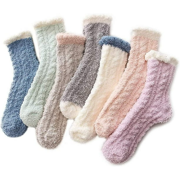 Calcetines de peluche para mujer, calcetines de invierno, calcetines navideños cálidos y esponjosos, calcetines peludos