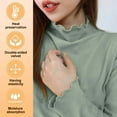 thumbnail image 3 of Tops ligeros con cuello falso y volantes, capa base suave con ribete de lechuga acanalado para mujer, 3 of 7