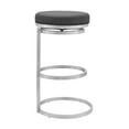 thumbnail image 3 of Vander 26" Gray Faux Leather and Brushed Stainless Steel Swivel Bar Stool, 3 of 3