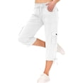 thumbnail image 5 of Shadoumai Women Capris with Pockets Loose Fit Casual Capri Pant Shorts Dressy Lightweight Ladies Baggy Cargo Pants for Hiking, 5 of 8