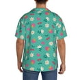 thumbnail image 5 of Vsdgher Cherry Strawberry Floral Print Men's Wrinkle Free Untucked Cuban Shirt Business Casual Button Down Shirts Short Sleeve Shirt, 5 of 7