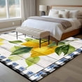 thumbnail image 4 of Large Area Rugs for Living Room Bedroom, Yellow Lemon 6'x9' Rug Washable Carpet Runner Indoor Outdoor, Wooden Summer Botanical Black White Checkered Non Slip Floor Mats Rug for Kitchen, Playroom, 4 of 8