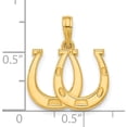 thumbnail image 4 of 14K Yellow Gold Polished Double Horseshoe Pendant (Width 16.6) (Length 20.8) - Jbsp, 4 of 5