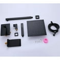 thumbnail image 5 of CRO Decor Square Rainfall Pressurized Brass Wall Shower System in Black, 5 of 5