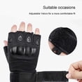 thumbnail image 3 of Soidarity 1 par de guantes portátiles de medio dedo para escalada en roca, montañismo, guantes acolchados transpirables sin dedos, equipo XL negro, 3 of 6