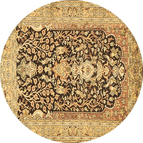 Ahgly Company Indoor Round Animal Brown Traditional Area Rugs, 3' Round