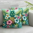 thumbnail image 3 of GOSMITH Tropical Pineapple Throw Pillow Cover Flora Flower Green Palm Tree Leave Decorative Modern Square Cushion Case for Home Sofa Couch Bed Living Room Car, 3 of 5