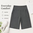 thumbnail image 2 of Women’s High Waisted Bermuda Shorts with Pockets, Stretch Casual Long Shorts, Soft Comfortable Athletic Workout Shorts for Yoga, Running, Lounge and Everyday Wear, 2 of 9