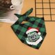 thumbnail image 1 of Bufanda para perros Bufanda clásica navideña con diseño de celosía Bufanda triangular Bufanda Feliz Navidad (Papá Noel con barba verde), 1 of 5