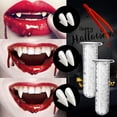 thumbnail image 2 of Colmillos de dientes de vampiro - 6 pares de colmillos de 3 tamaños para cosplay, accesorios de cosplay para fiestas de dientes de vampiro de Halloween Accesorios de vampiro Dientes falsos afilados co, 2 of 4