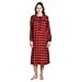 thumbnail image 3 of Ashford & Brooks Chemise de Nuit à Carreaux en Flanelle à Manches Longues pour Femme, Carreaux Buffalo Rouges, 3TG, 3 of 4