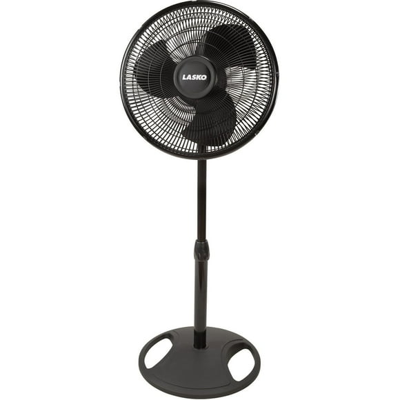 Lasko Ventilador de pedestal ajustable oscilante de 3 velocidades de 16 pulgadas, negro (paquete de 2)