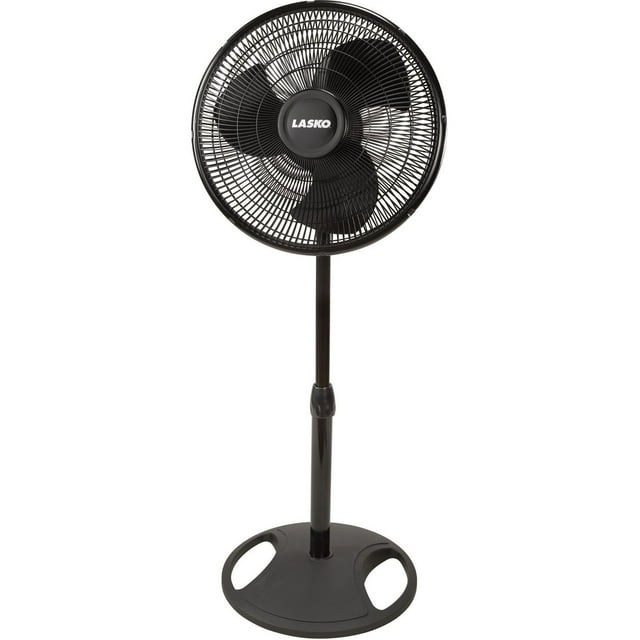 Lasko 16 Inch Oscillating 3 Speed Adjustable Pedestal Stand Fan Black (2 Pack)